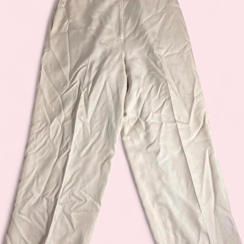Talbots cream pure silk pants
